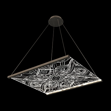 Radiant Patterns Ultra-Clear Glass Chandelier 3D model image 1 