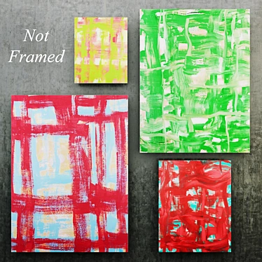 Abstract Canvas Art Set 3D model image 1 