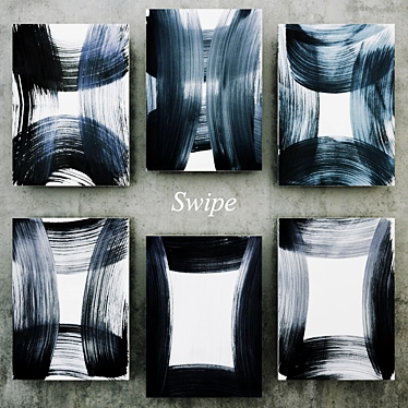 Vivid Abstract Swipe Paintings 3D model image 1 