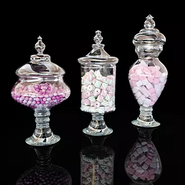 Sweet Delights: Glass Candy Jars 3D model image 1 