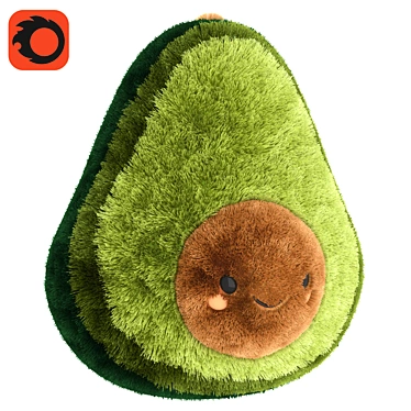 Plush Avocado Toy 3D model image 1 