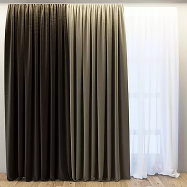 Modern Design Window Curtains 3D model image 1 