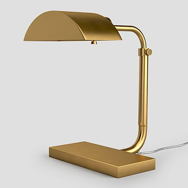 Elegant Aged Brass Desk Lamp 3D model image 1 