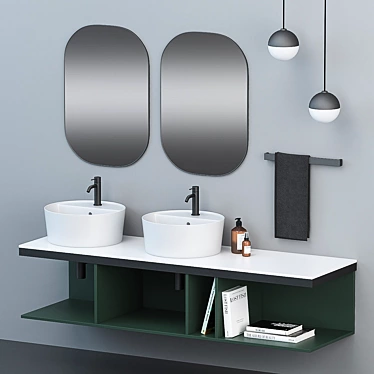 Aesthetic Bathroom Set with Decor 3D model image 1 