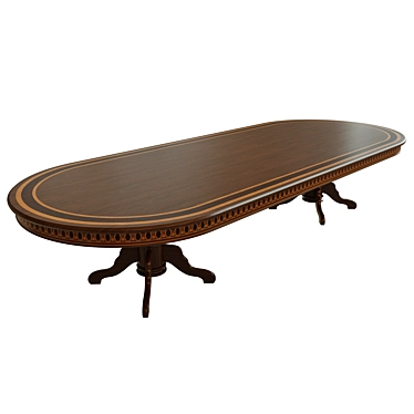 Elegant Veneer Dining Table 3D model image 1 