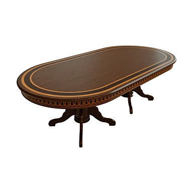 Veneer Dining Table: Sleek & Stylish 3D model image 1 