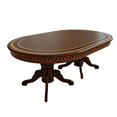 Veneer Dining Table: Modern and Elegant 3D model image 1 