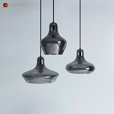 Elegant Glass Pendant Lamp 3D model image 1 