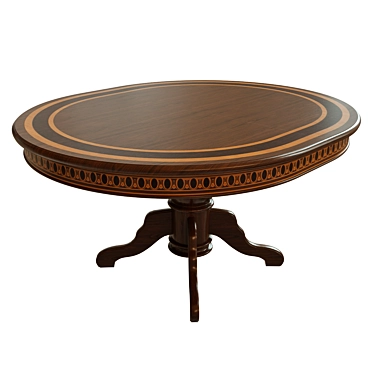 Elegant Veneer Dining Table 3D model image 1 