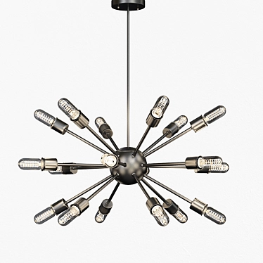 Modern Iron Sputnik Chandelier 3D model image 1 