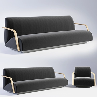 Luxurious Andreu World Mansfred Sofa & Armchair: Premium Quality Models 3D model image 1 