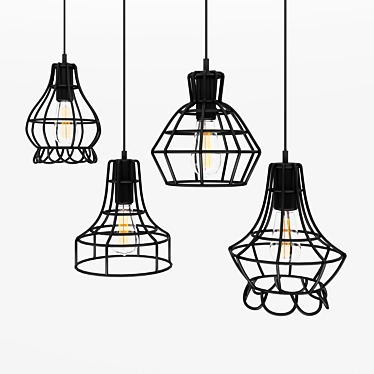 Modern Cage Pendant Lights 3 3D model image 1 