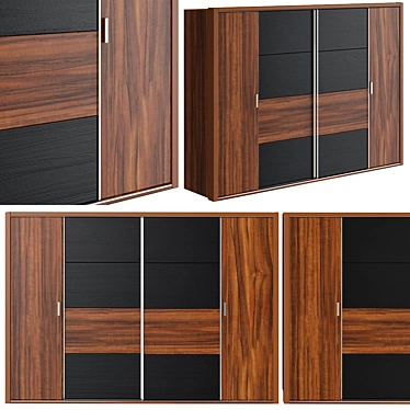 Stylish Virgo Oak Wardrobe 3D model image 1 