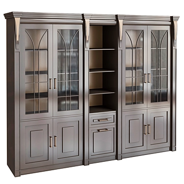 Elegant Capri Bookcase for Home and Office 3D model image 1 