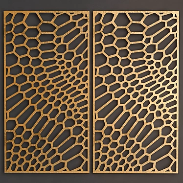 Metal Panel Tiles: Industrial Elegance 3D model image 1 