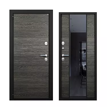 Modern Mirror Door - OM Door 3D model image 1 