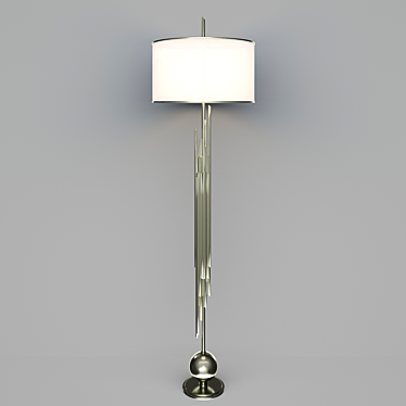 Title: Sculptural Golden Rods Lamp 3D model image 1 