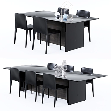 Elegant Harmony: Sovet Italia Regolo Tables & Pura Chairs 3D model image 1 