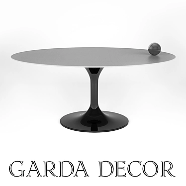 Modern Grey Oval Dining Table 3D model image 1 