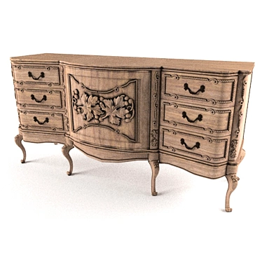 Classic Designer Chest of Drawers 3D model image 1 