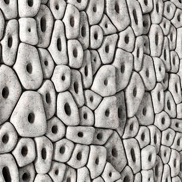 Holed Stone Panel: Versatile 3D Texture 3D model image 1 