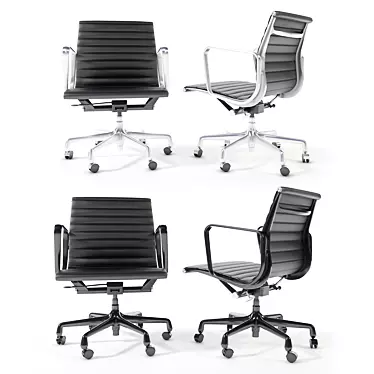 Sleek Eames Aluminum Management Chair 3D model image 1 