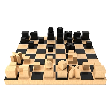 Bauhaus Chess Set: Modern Minimalism 3D model image 1 