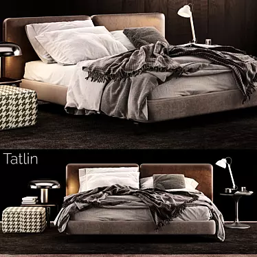 Elegant Minotti Tatlin Bed 3D model image 1 