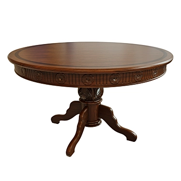 Elegant Threaded Dining Table 3D model image 1 