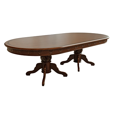  Elegant Threaded Dining Table 3D model image 1 