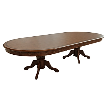 Elegant Threaded Dining Table 3D model image 1 