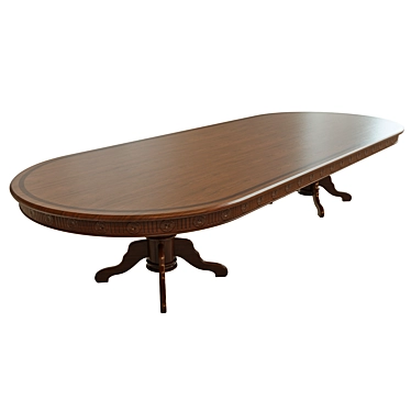 Elegant Threaded Dining Table 3D model image 1 