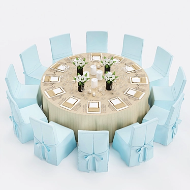 Enchanting Ballroom Dining Experience 3D model image 1 