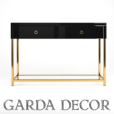 Glamorous Gold Metal Console 3D model image 1 