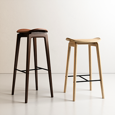 Modern Scandinavian Design Stool 3D model image 1 