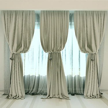 Elegant Curtain Collection 3D model image 1 