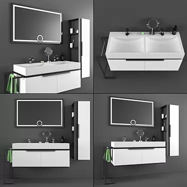 Modern Bathroom Cabinet and Sink 3D model image 1 