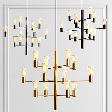 Elegant Manola 12-Light Chandelier 3D model image 1 