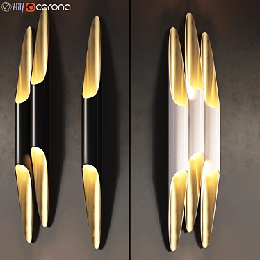 Coltrane Modern Brass Wall Sconce 3D model image 1 