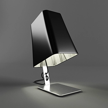 Sleek Steel Continental Table Lamp 3D model image 1 
