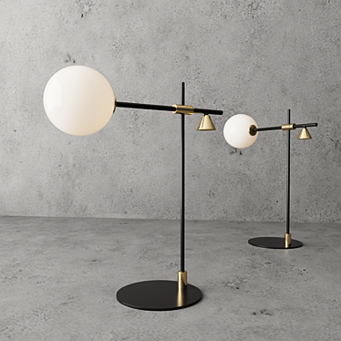Elegant Crane Table Lamp 3D model image 1 