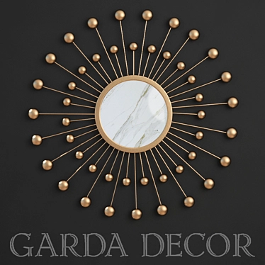 Garda Decorative Mirror: Elegant Metal Frame 3D model image 1 