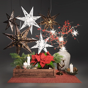 Festive Christmas Decor Set 3D model image 1 