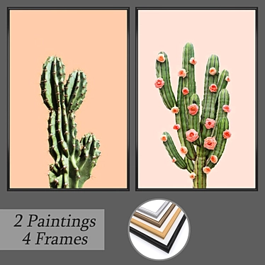 Artistic Pairing: Wall Paintings Set 3D model image 1 