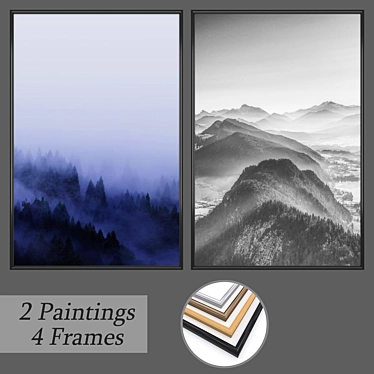 Elegant Wall Art Set with Multiple Frames 3D model image 1 