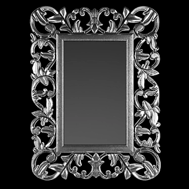 Elegant Carved Frame Mirror 3D model image 1 