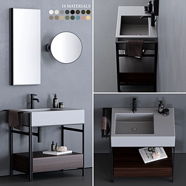 Ceramica Cielo Narciso Mini: Compact Elegance for Your Bathroom 3D model image 1 