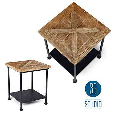 Title: Reclaimed Wood Side Table by Studio 36 3D model image 1 