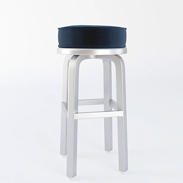 Sleek Spin Black Stool Cushion 3D model image 1 