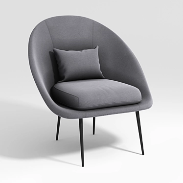 Gray Tradition Armchair 3D model image 1 